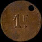Jeton de n�cessit� de 1 franc �mis par le Cercle-Mess des Sous-Officiers du 31e R.A.O. (R�giment d'Aviation d'Observation) - revers
