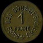 Jeton de n�cessit� de 1 franc �mis par le Mess des Sous-Officiers du 3e r�giment d'Aviation de Chasse - revers