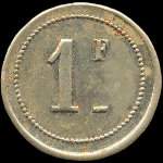Jeton de nécessité de 1 franc émis par la Coopérative de Bages (66670 - Pyrénées-Orientales) - revers