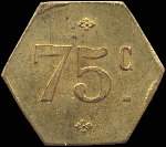 Jeton de nécessité de 75 centimes émis par La Chaumière à Bagnères-de-Luchon (31110 - Haute-Garonne) - revers