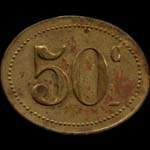 Jeton de nécessité de 50 centimes émis par le Casino de Luchon à Bagnères-de-Luchon (31110 - Haute-Garonne) - revers
