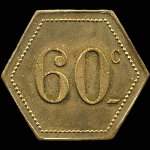 Jeton de nécessité de 60 centimes émis par le Casino de Luchon à Bagnères-de-Luchon (31110 - Haute-Garonne) - revers