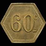 Jeton de n�cessit� de 60 centimes �mis par le Casino de Luchon � Bagn�res-de-Luchon (31110 - Haute-Garonne) - revers