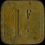 Jeton de n�cessit� de 1 franc �mis par le Casino de Luchon � Bagn�res-de-Luchon (31110 - Haute-Garonne) - revers