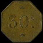 Jeton de nec�ssit� de 30 centimes �mis par les Enfants de Bacchus � Bagnolet - revers