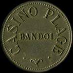 Jeton de n�cessit� de 5 francs �mis par le Casino Plage � Bandol (83150 - Var) - avers