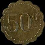 Jeton de n�cessit� de 50 centimes �mis par le Grand Casino de Bandol (83150 - Var) - revers