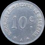 Jeton de n�cessit� de 10 centimes �mis par l'Union des Commer�ants de Barbaira (11800 - Aude) - avers