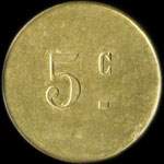 Jeton de 5 centimes �mis par l'H�tel des Grottes de Baume-les-Messieurs (39210 - Jura) - revers