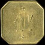 Jeton de 1 franc �mis par l'H�tel des Grottes de Baume-les-Messieurs (39210 - Jura) - revers