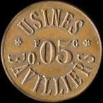 Jeton de 0,05 franc - 5 centimes �mis par les Usines de Bavilliers (90800 - Territoire-de-Belfort) - avers