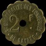 Jeton de n�cessit� de 2 francs �mis Soci�t� Coop�rative des Fonderies de Bayard � Bayard-sur-Marne (52170 - Haute-Marne) - avers
