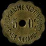 Jeton de n�cessit� de 50 centimes �mis Soci�t� Coop�rative des Fonderies de Bayard � Bayard-sur-Marne (52170 - Haute-Marne) - avers