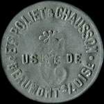 Jeton de n�cessit� de 1 repas surfrapp� 5 �mis par les Etablissements Poliet & Chausson � Beaumont-sur-Oise (95260 - Val-d'Oise) - avers