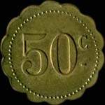 Jeton de nécessité de 50 centimes émis par le Casino de Beausoleil (06240 - Alpes Maritimes) - revers