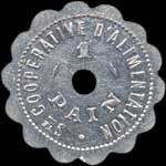 Jeton de n�cessit� de 1 pain �mis par la Soci�t� Coop�rative d'Alimentation - La Pr�voyance de Beauval (80630 - Somme) - revers