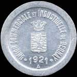 Jeton de n�cessit� de 5 centimes �mis en 1921 par l'Union Commerciale et Industrielle de Bernay (27300 - Eure) - avers