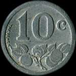 Jeton de n�cessit� de 10 centimes �mis en 1921 par l'Union Commerciale et Industrielle de Bernay (27300 - Eure) - revers