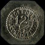 Jeton de n�cessit� de 12 1/2 centimes �mis par le Caf� Dapzol � Bertignat (63480 - Puy-de-D�me) - revers
