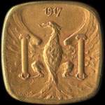 Jeton de nécessité de 5 centimes émis en 1917 (esssai en laiton) par la Ville de Besançon (25000 - Doubs) - avers