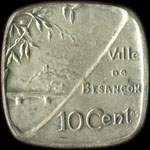Jeton de nécessité de 10 centimes émis en 1917 (esssai en argent) par la Ville de Besançon (25000 - Doubs) - revers