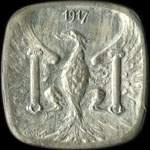 Jeton de nécessité de 5 centimes émis en 1917 (esssai en argent) par la Ville de Besançon (25000 - Doubs) - avers