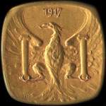 Jeton de nécessité de 10 centimes émis en 1917 (esssai en laiton) par la Ville de Besançon (25000 - Doubs) - avers
