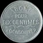 Jeton de nécessité de 10 centimes émis par les Vins Viennet - Besançon (25000 - Doubs) - revers