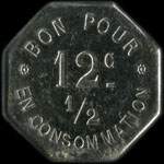 Jeton de n�cessit� de 12 1/2 centimes �mis par J. Pichon - Aubergiste au Bessat (42660 - Loire) - revers
