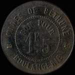 Jeton de nécessité de 1 kg 500 émis par les Mines de Béthune - Boulangerien (62400 - Pas-de-Calais) - avers
