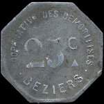 Jeton de n�cessit� de 25 centimes �mis par la Coop�rative des D�mobilis�s � B�ziers (34500 - H�rault) - avers