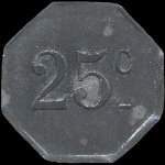 Jeton de n�cessit� de 25 centimes �mis par la Coop�rative des D�mobilis�s � B�ziers (34500 - H�rault) - revers