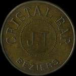 Jeton de n�cessit� de 10 centimes �mis par le Cristal Bar - J.T � B�ziers (34500 - H�rault) - avers