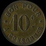 Jeton de n�cessit� de 10 centimes �mis par le Cristal Bar - J.T � B�ziers (34500 - H�rault) - revers