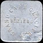 Jeton de n�cessit� de 25 centimes �mis par le Grand Caf� Glacier � B�ziers (34500 - H�rault) - avers