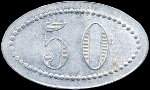 Jeton de n�cessit� de 50 centimes �mis par le Grand Caf� Glacier � B�ziers (34500 - H�rault) - revers