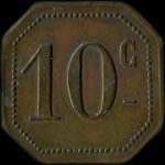 Jeton de n�cessit� de 10 centimes �mis par le Grand Caf� Glacier Humarau � B�ziers (34500 - H�rault) - revers