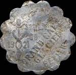 Jeton de n�cessit� de 10 centimes �mis en 1921 par la Soci�t� du Grand Caf� Glacier � B�ziers (34500 - H�rault) - avers