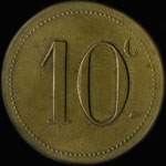 Jeton de n�cessit� de 10 centimes �mis par le Syndicat des Limonadiers de B�ziers (34500 - H�rault) - revers