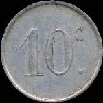 Jeton de n�cessit� de 10 centimes �mis par le Syndicat des Limonadiers de B�ziers (34500 - H�rault) - revers