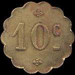 Jeton de n�cessit� de 10 centimes �mis par La Solidarit� - Fourneaux Populaires � B�ziers (34500 - H�rault) - revers
