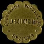 Jeton de n�cessit� de 10 centimes �mis par La Solidarit� - Fourneaux Populaires � B�ziers (34500 - H�rault) - avers