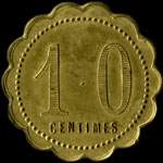 Jeton de n�cessit� de 10 centimes �mis par La Solidarit� - Fourneaux Populaires � B�ziers (34500 - H�rault) - revers