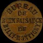 Jeton de nécessité de 1 kg 500 émis par le Bureau de Bienfaisance de Billy-Montigny (62420 - Pas-de-Calais) - avers