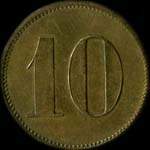 Jeton de n�cessit� de 10 centimes �mis par le Caf� & Restaurant de la Rose � Bischwiller (67240 - Bas-Rhin) - revers