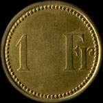 Jeton de nécessité de 1 franc émis par la Cantine Montagne à Bitche (57230 - Moselle) - revers
