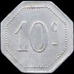 Jeton de n�cessit� de 10 centimes �mis par le Caf� du Midi � Bize (11120 - Aude) - revers