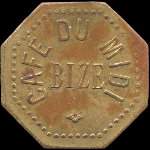 Jeton de n�cessit� de 25 centimes �mis par le Caf� du Midi � Bize (11120 - Aude) - avers
