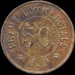 Jeton de n�cessit� de 50 centimes �mis par la Maison Duval � Le Blanc (36300 - Indre) - revers