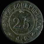 Jeton de n�cessit� de 25 centimes �mis par la Maison Duval � Le Blanc (36300 - Indre) - revers